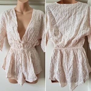 Victoria's Secret Metallic Shimmer Stripe Romper